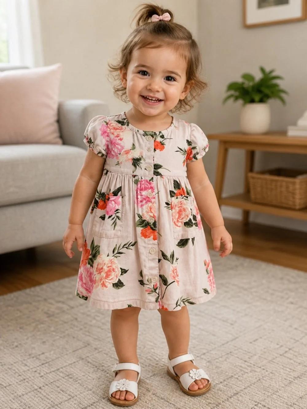 Old Navy Floral Button-Front Toddler Dress